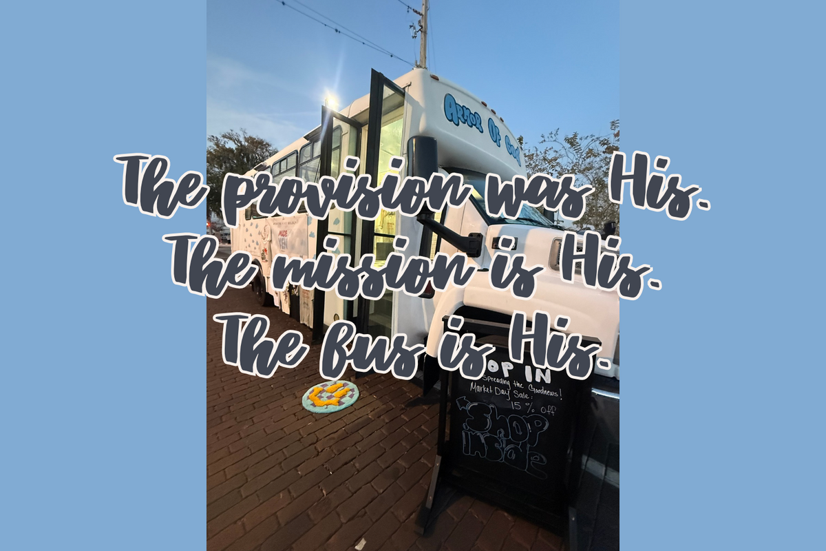 Armor of God mobile boutique bus for Made by Yen, a Christian apparel ministry bringing faith-based clothing and the message of Jesus into communities.