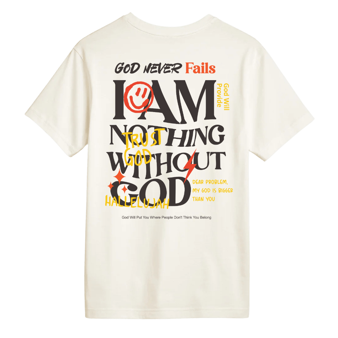 I Am Nothing Without God Hoodie +  Free Matching Tee | Unisex | Cream - MADE BY YEN