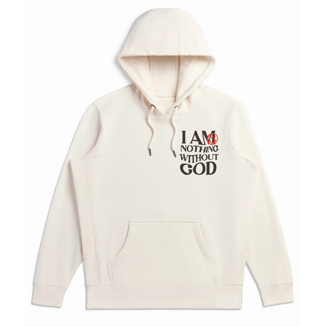 I Am Nothing Without God Hoodie + Free Matching Tee | Unisex | Cream - MADE BY YEN