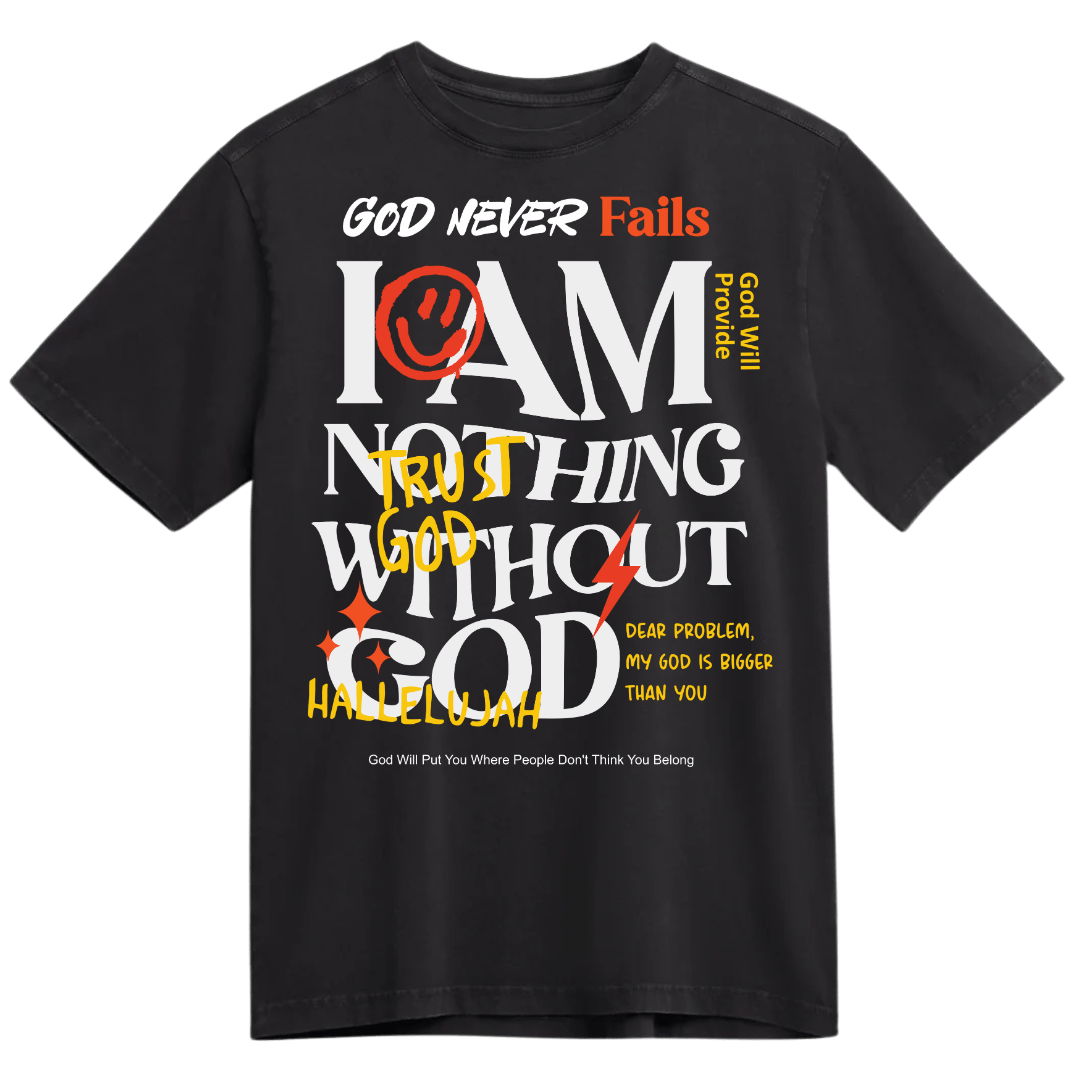 I Am Nothing Without God Hoodie +  Free Matching Tee | Unisex | Black - MADE BY YEN