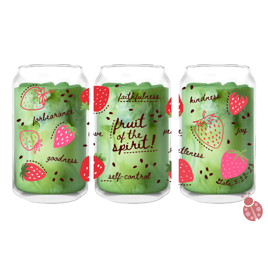 Fruit of the Spirit – Strawberry Glass | 16 oz Glass Can - MADE BY YEN