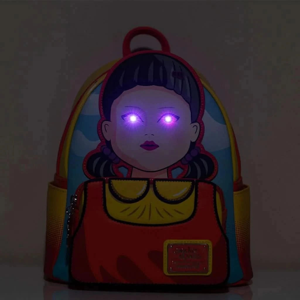 NEW (resale) 707 Street Exclusive - Loungefly Netflix Squid Game Light Up Singing Young Hee Cosplay Mini Backpack - MADE BY YEN