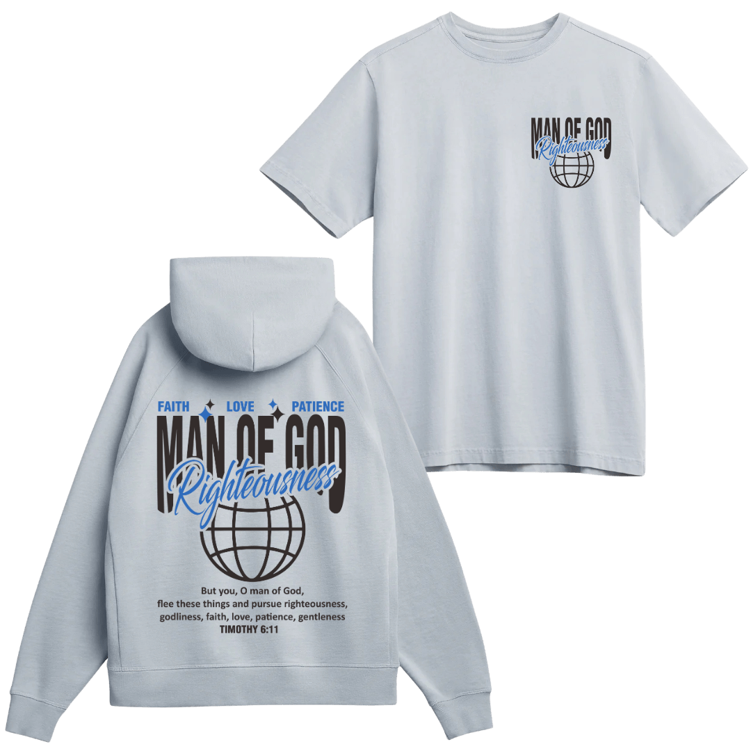 Man of God Hoodie + Free Matching Tee | Unisex | Nickel - MADE BY YEN