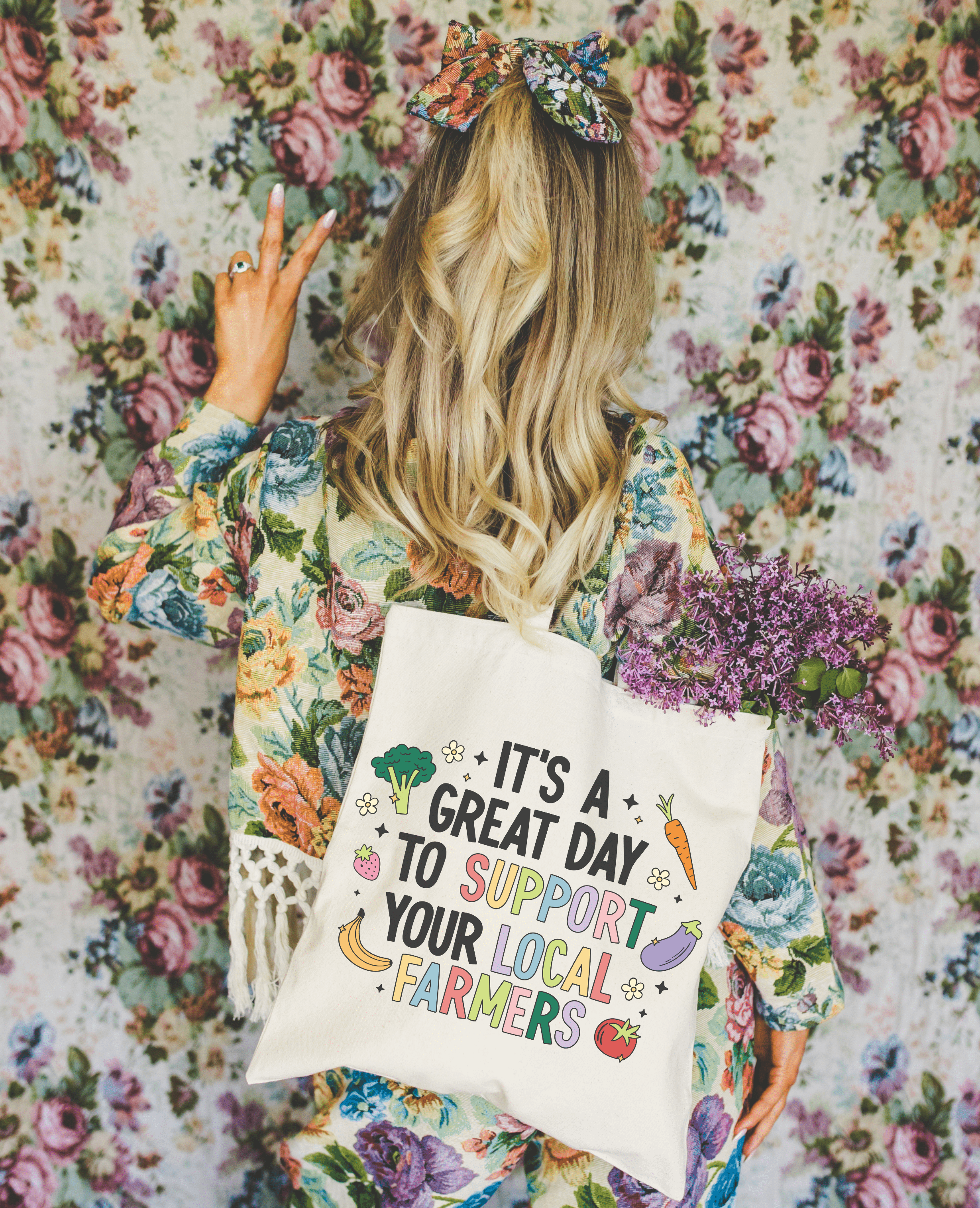 It's a great day to support - MADE BY YEN Market-Ready Tote Bag, an eco-friendly reusable cotton bag perfect for farmers' markets, bookstores, school, and daily errands. Durable and lightweight with reinforced stress points, ideal for supporting local businesses and reducing plastic waste