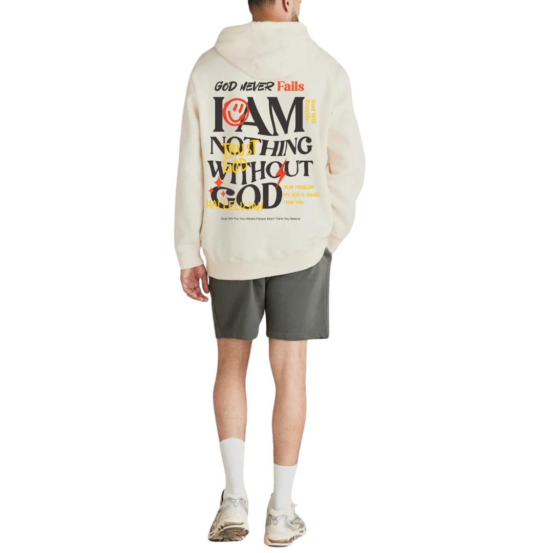 I am nothing without God Hoodie | unisex | Cream - MADE BY YEN