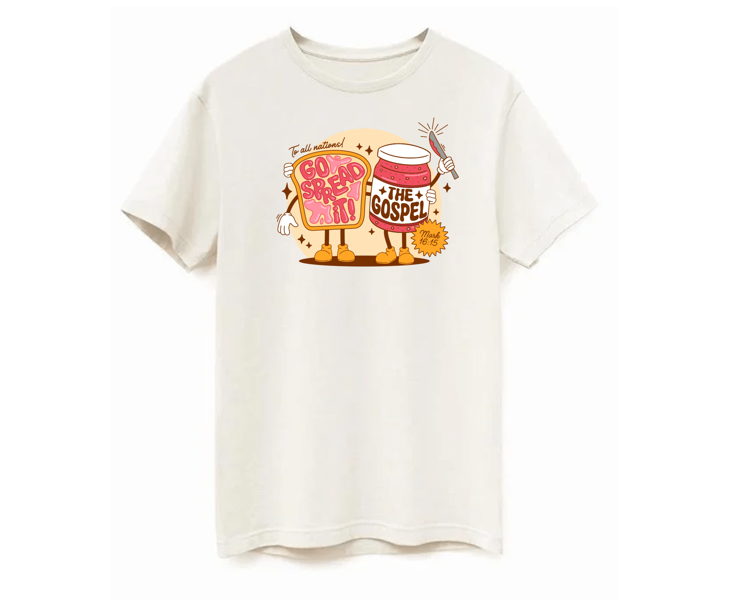 Spread the Gospel | Red Jam - MADE BY YEN
Spread the Gospel T-Shirt in natural color, featuring an oversized, unisex fit with a bold faith-inspired design. Made from 100% super-soft, pre-shrunk cotton, this Christian tee is perfect for church, worship nights, or everyday wear to share the Good News with style.