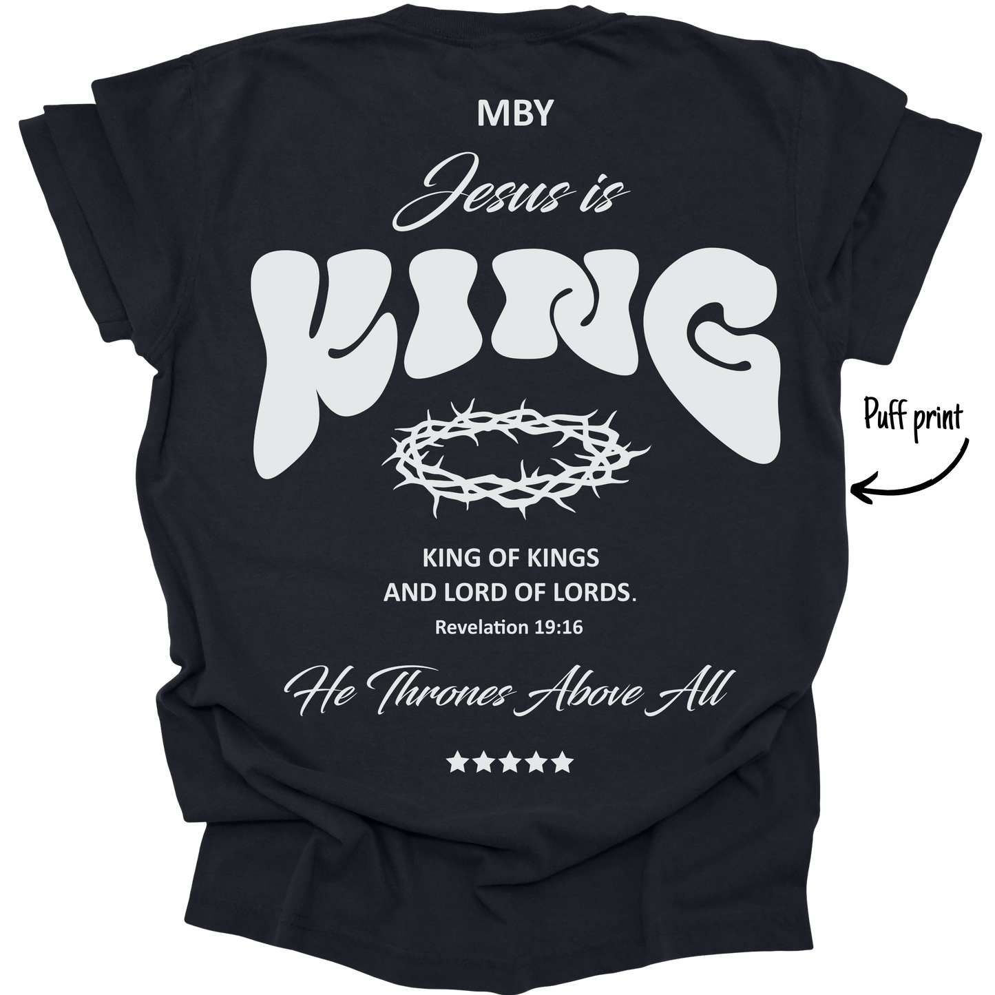 Jesus is King | Puff Print | Unisex Tee