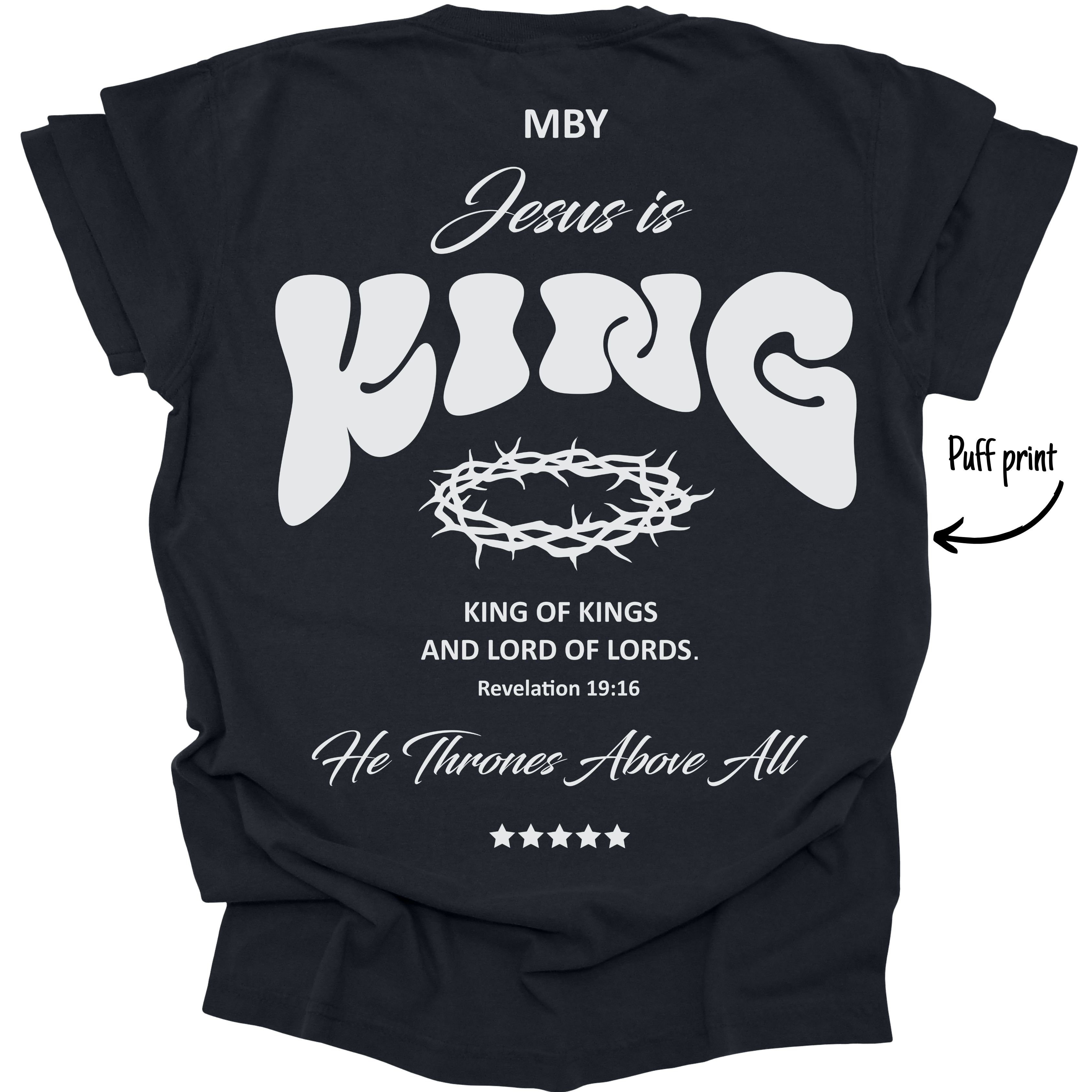 Jesus is King | Puff Print | Unisex Tee - MADE BY YEN