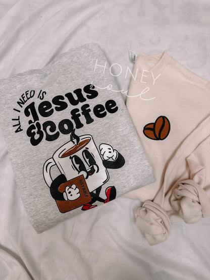 All I Need is Jesus and Coffee Cartoon | Adult Unisex - MADE BY YEN