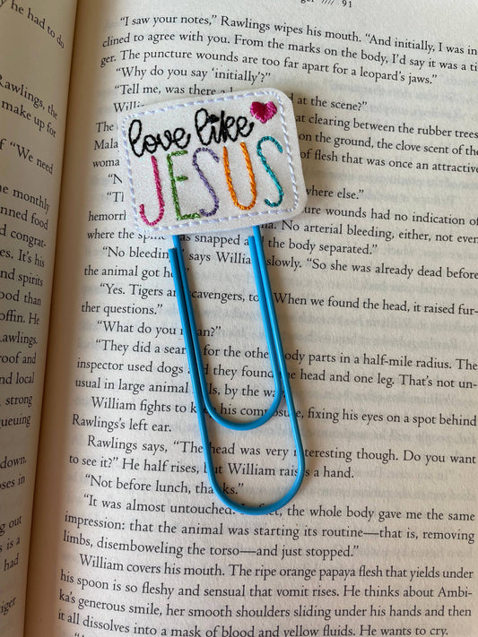 Big paper clip book marks - Love Like Jesus - MADE BY YEN