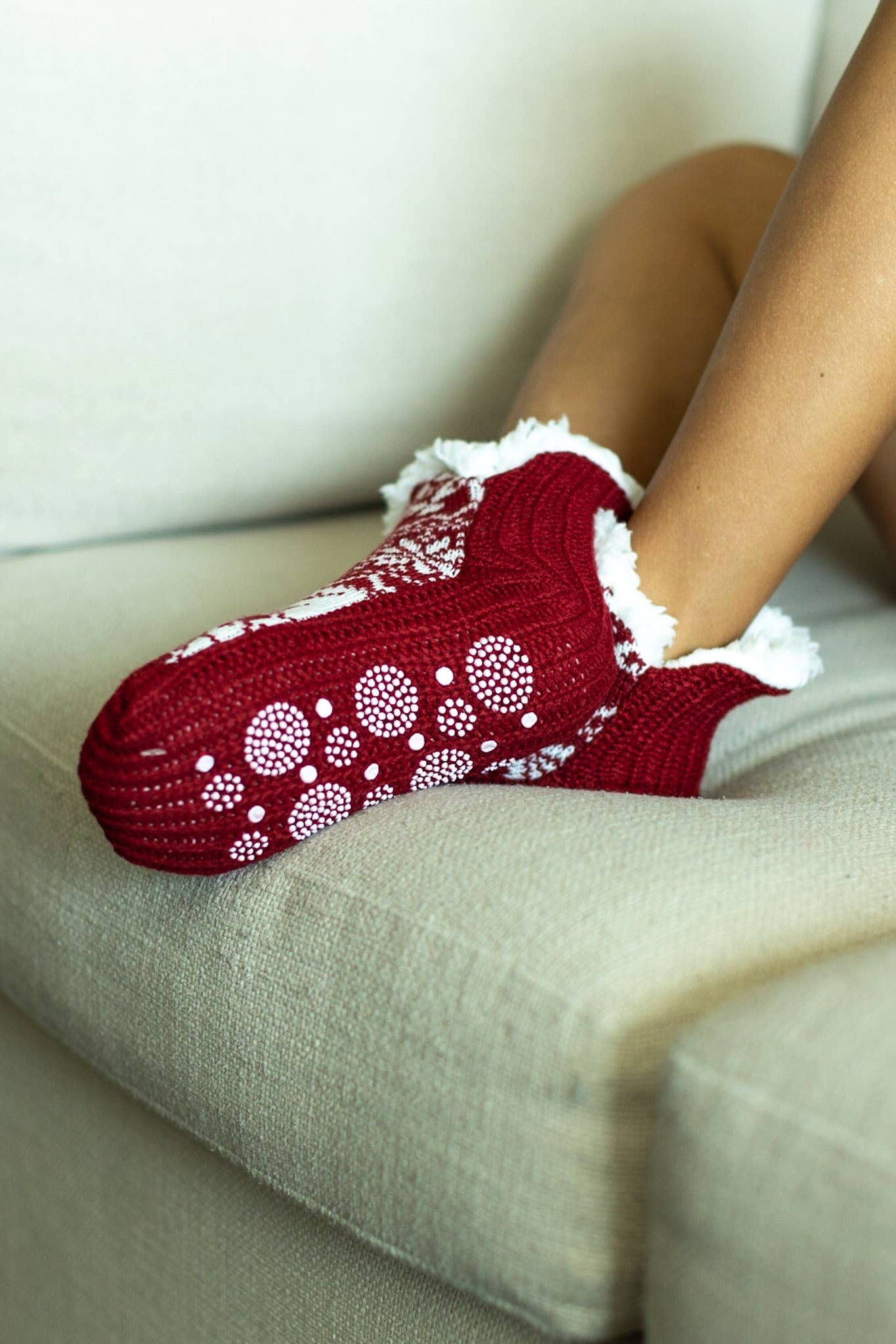 The Harmony Red Reindeer Socks - MADE BY YEN