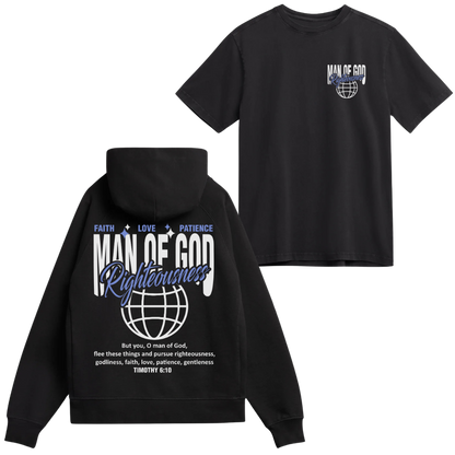 Man of God Hoodie + Free Matching Tee | Unisex | Black