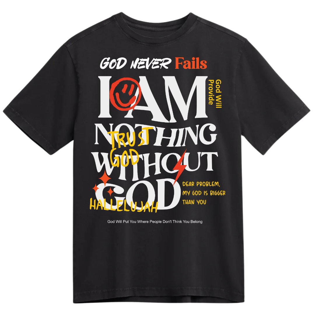 I Am Nothing Without God Hoodie +  Free Matching Tee | Unisex | Black - MADE BY YEN