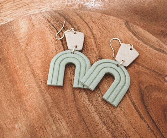 Mint Arch Clay earring - MADE BY YEN