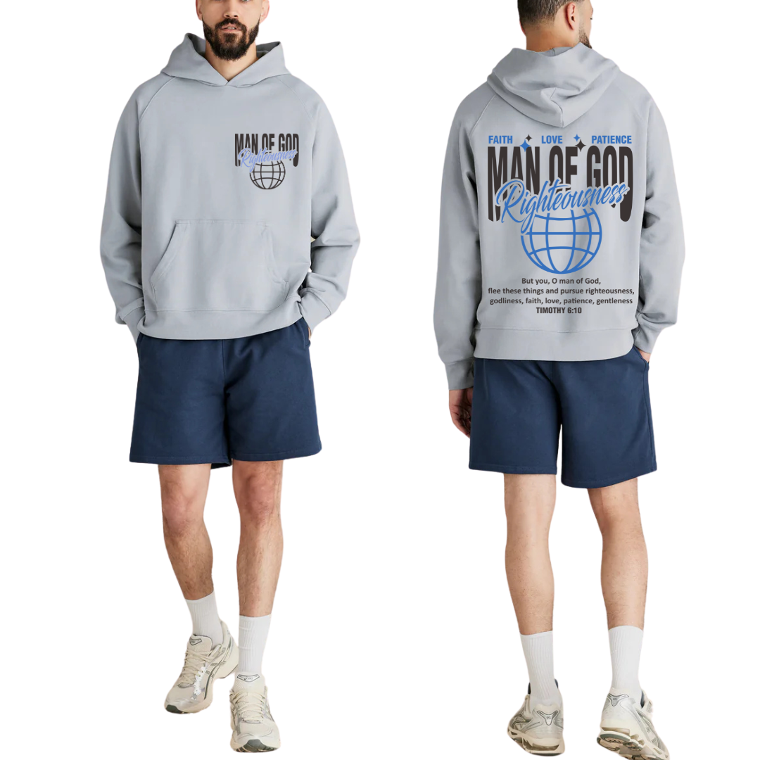 Man of God Hoodie + Free Matching Tee | Unisex | Nickel