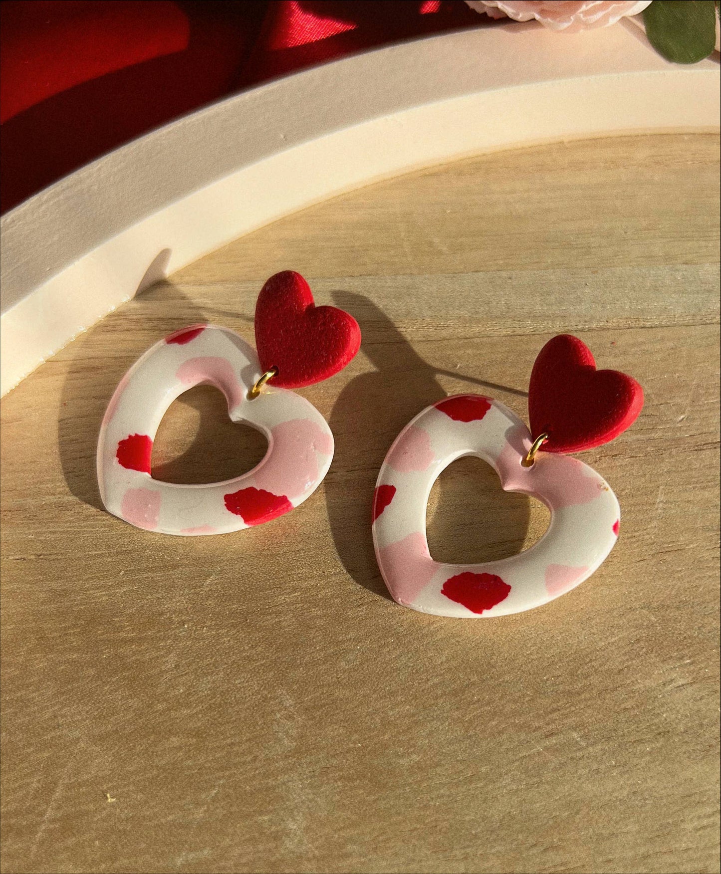 V-Day Hearts | Handmade Clay Earrings - MADE BY YEN