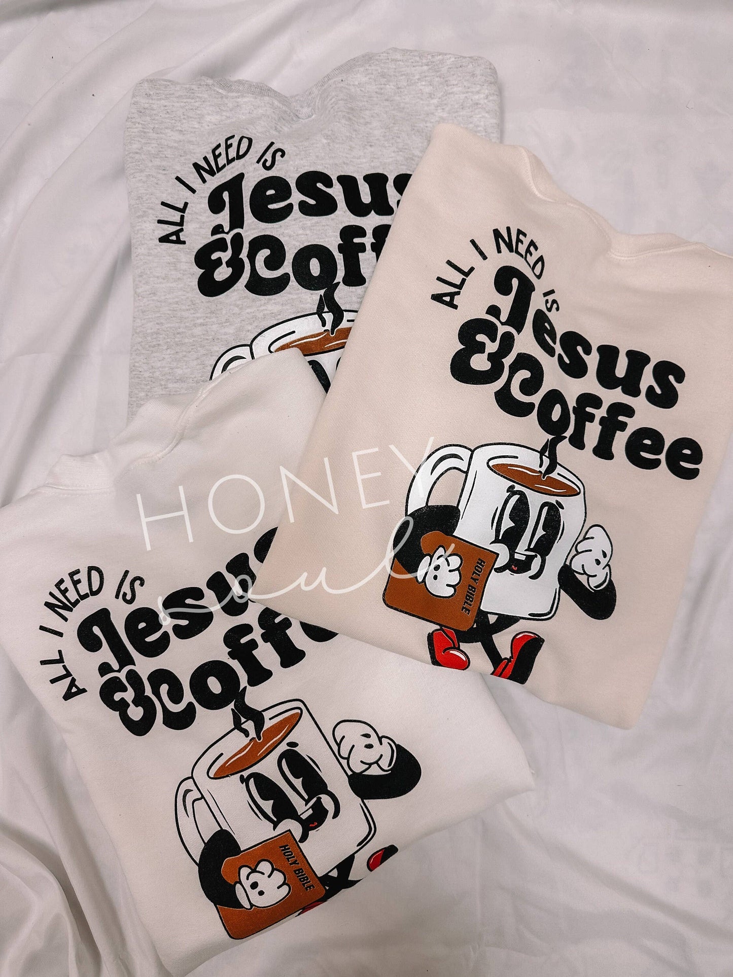 All I Need is Jesus and Coffee Cartoon | Adult Unisex - MADE BY YEN