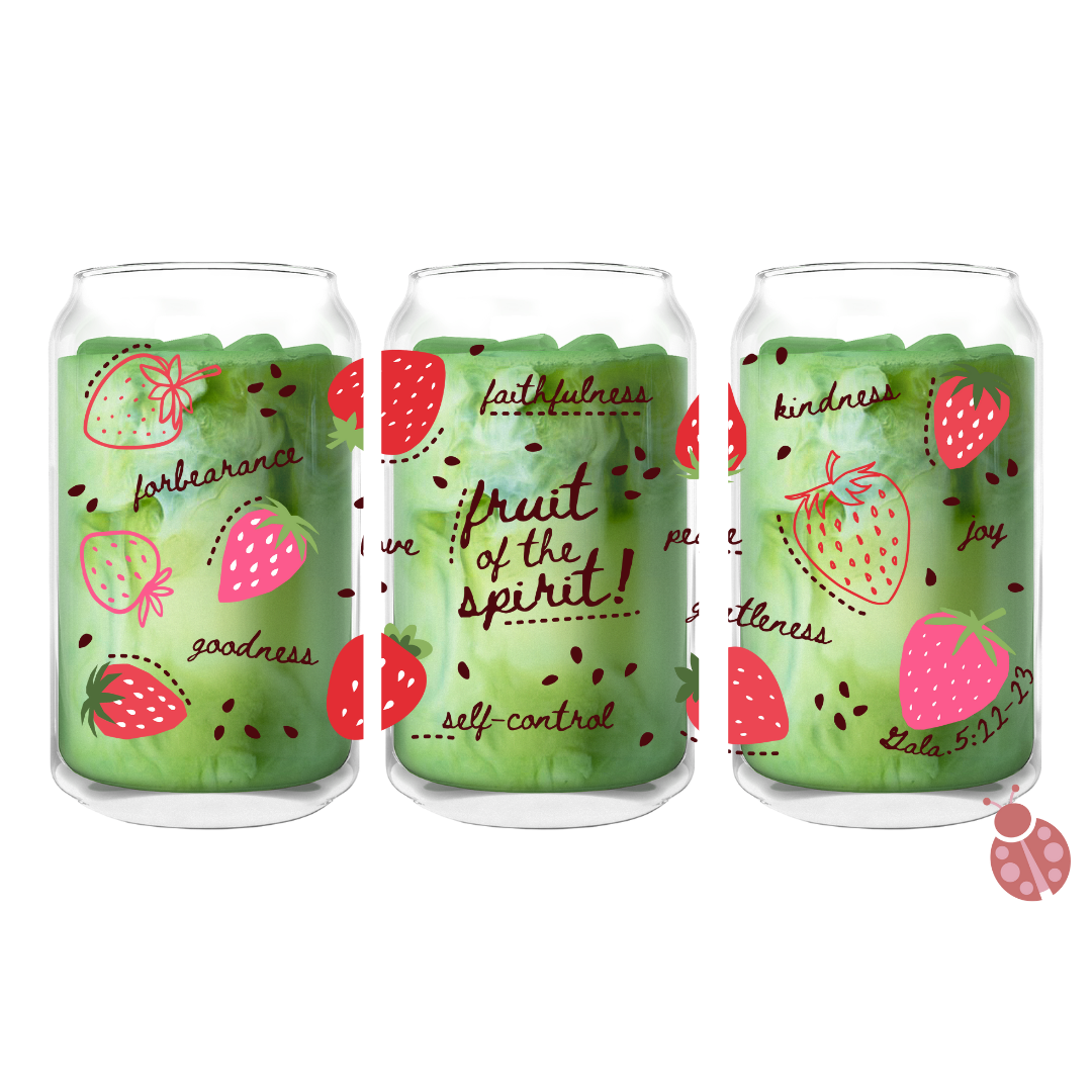 Fruit of the Spirit – Strawberry Glass | 16 oz Glass Can