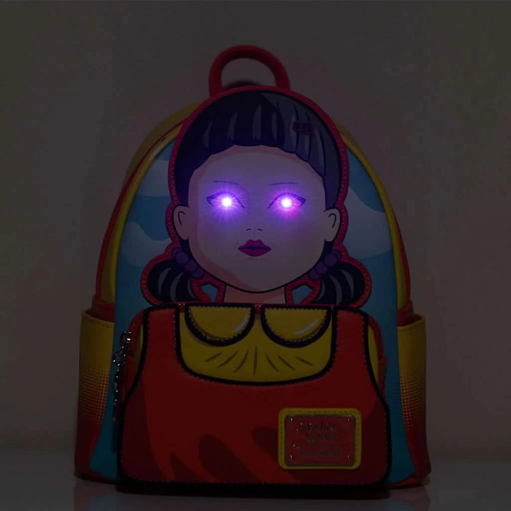 NEW (resale) 707 Street Exclusive - Loungefly Netflix Squid Game Light Up Singing Young Hee Cosplay Mini Backpack - MADE BY YEN