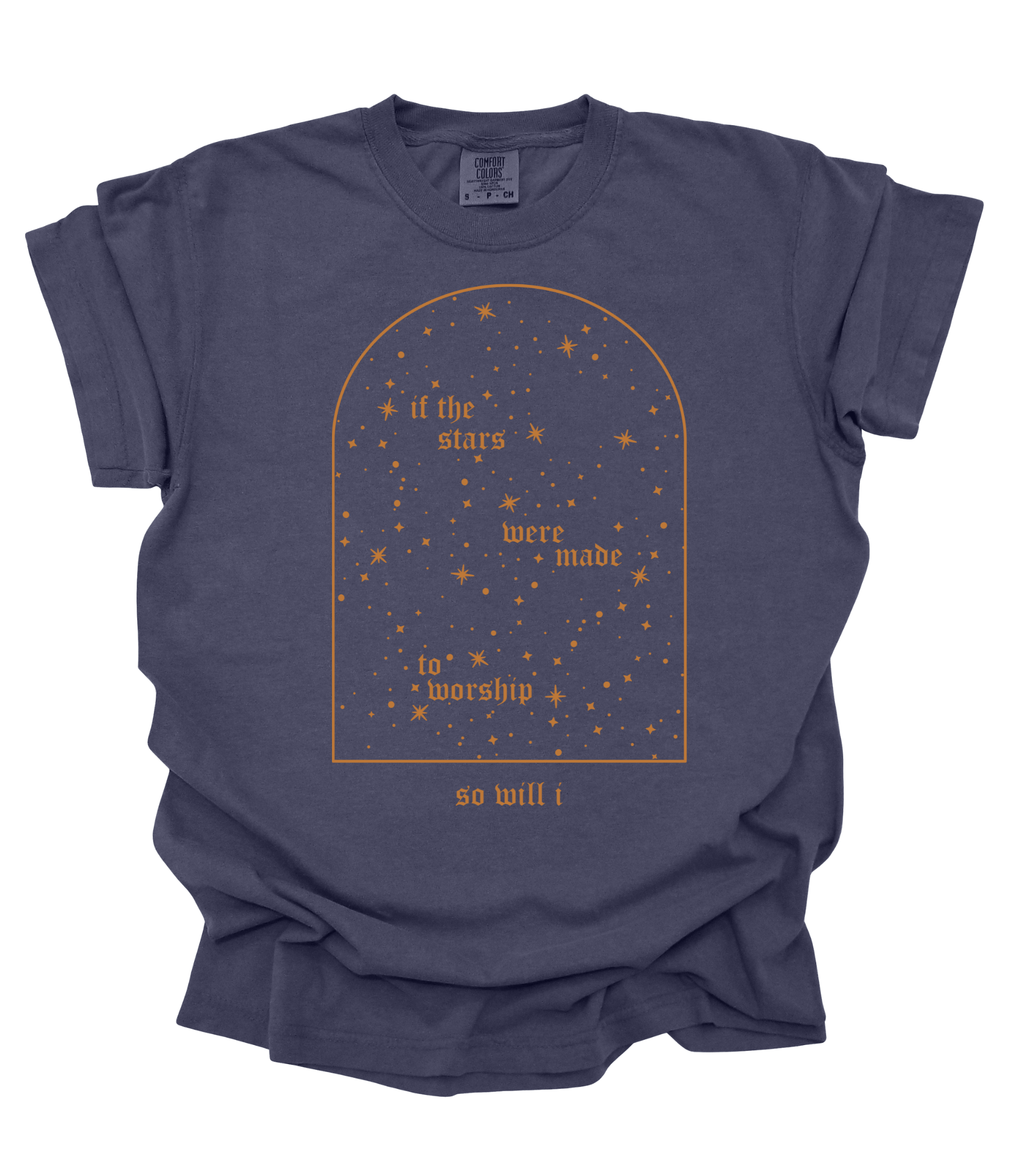 If the Stars Were Made to Worship So Will I Christian Tee – Navy blue Comfort Colors Shirt
Celestial Christian Worship Shirt – Hillsong Inspired Faith Tee by Made by Yen