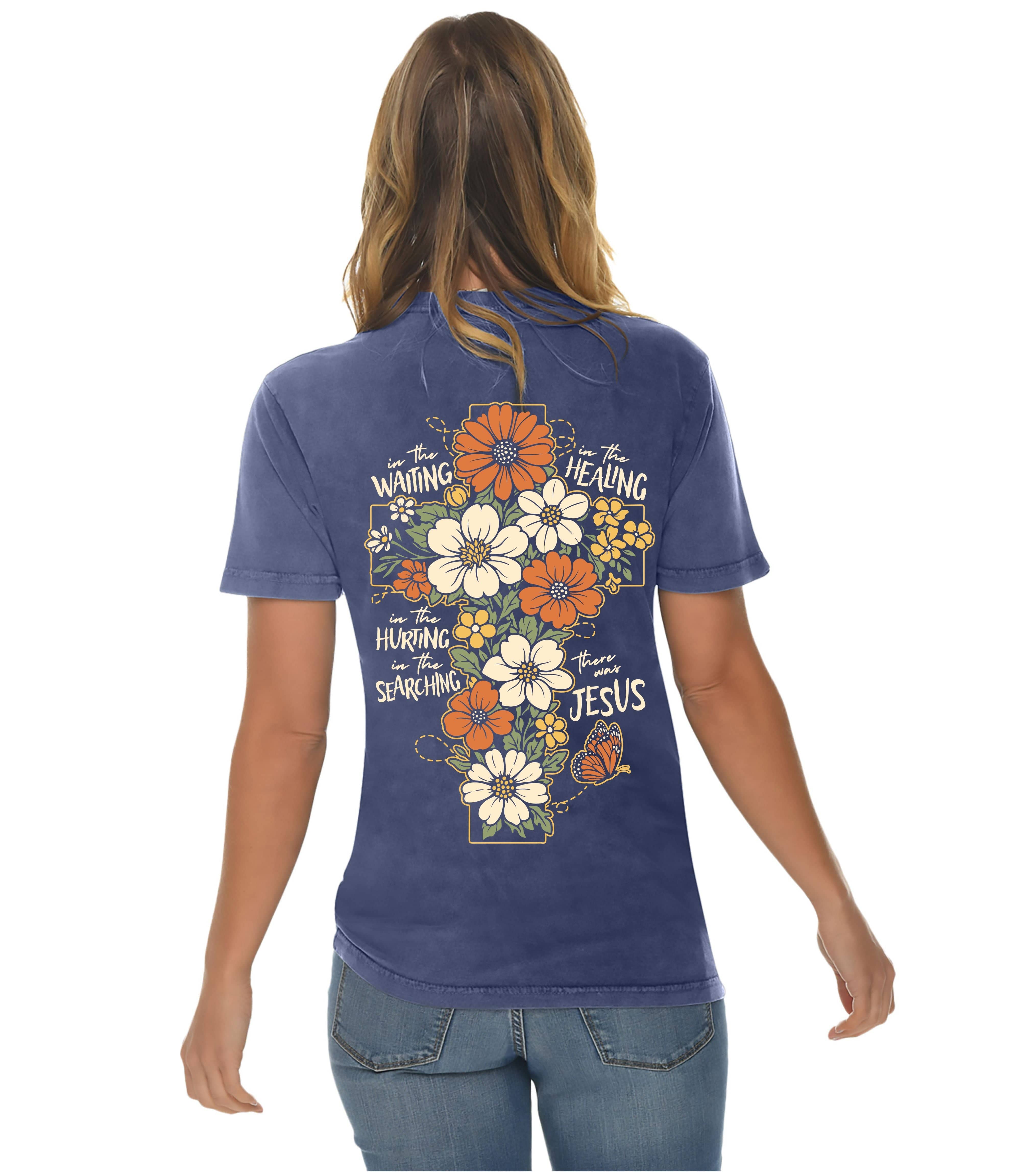 Vintage denim unisex tee by MADE BY YEN featuring the design "There Was Jesus" on the back.