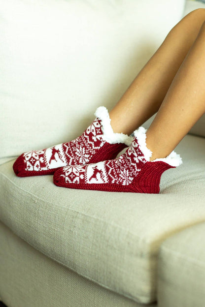 The Harmony Red Reindeer Socks