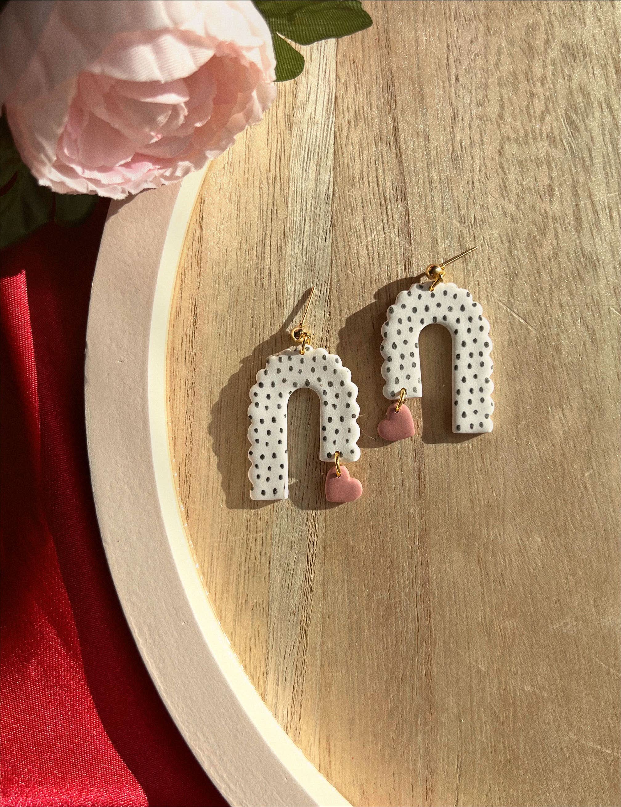 Polka Love | Handmade Clay Earrings - MADE BY YEN