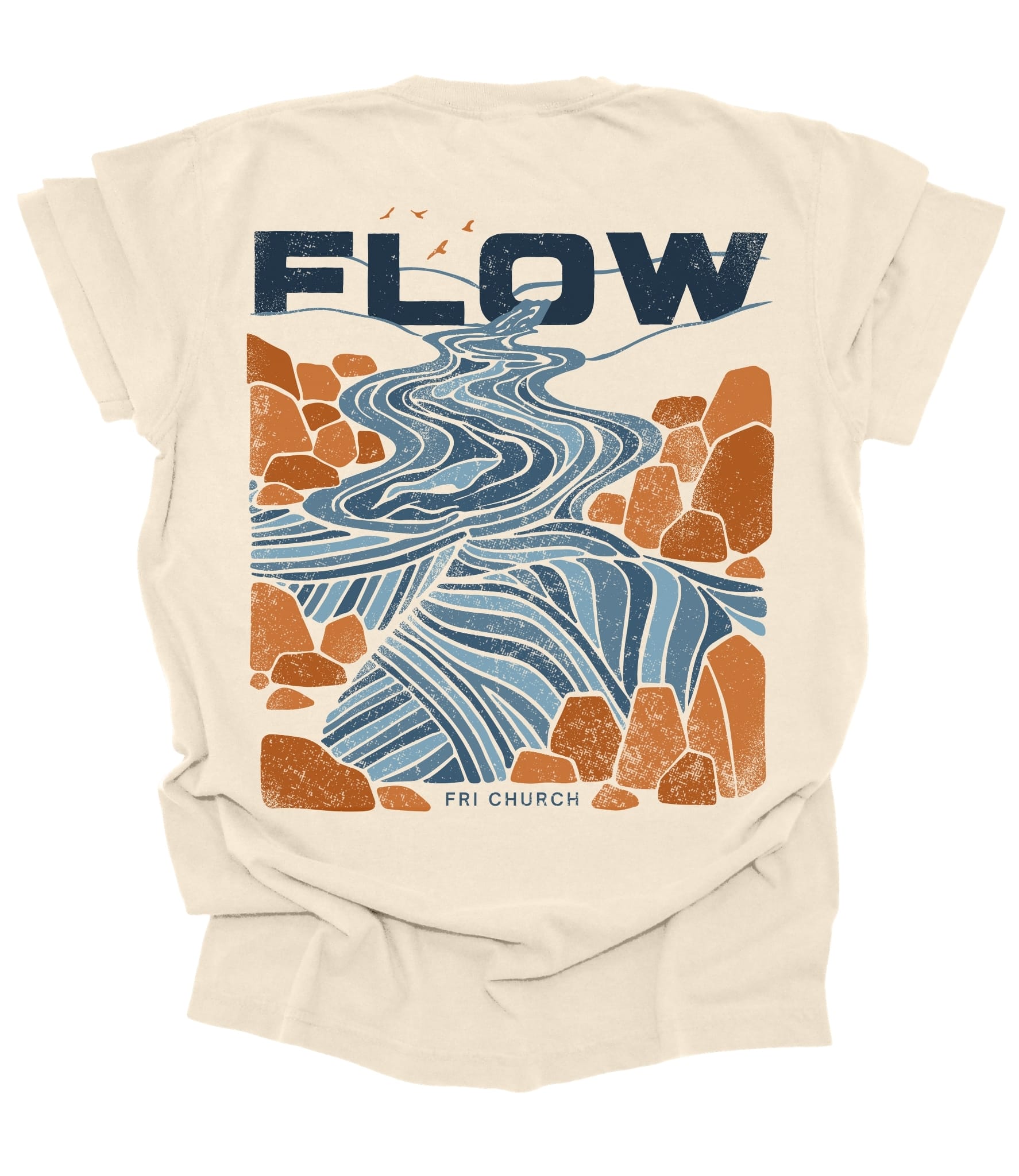 Unisex ivory apparel from MADE BY YEN's F.L.O.W Standard line, shown from the back in a clean, minimalist style.