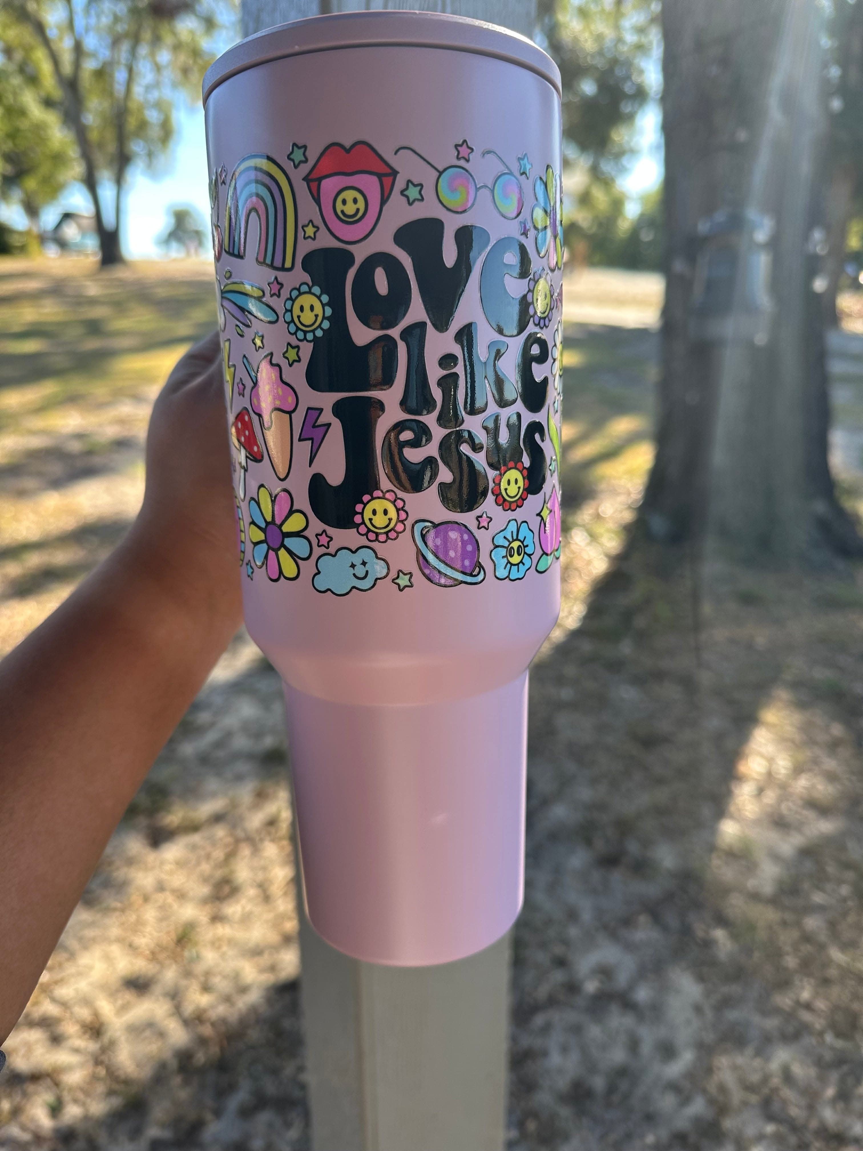 Tumbler for all drinks 40oz love like Jesus tumbler exclusive design made by yen 