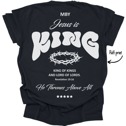 Jesus is King | Puff Print | Unisex Tee