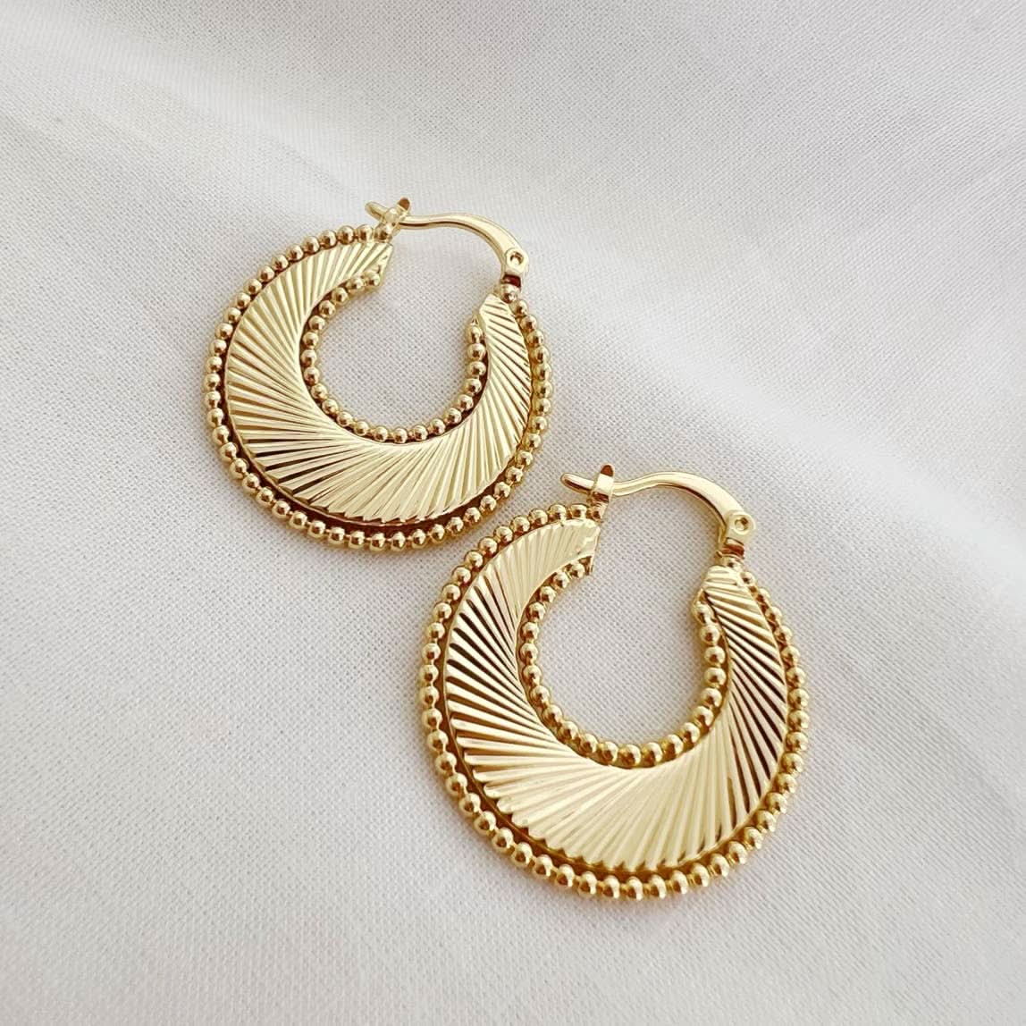 Freedom Sunburst Spiral Hoops - MADE BY YEN