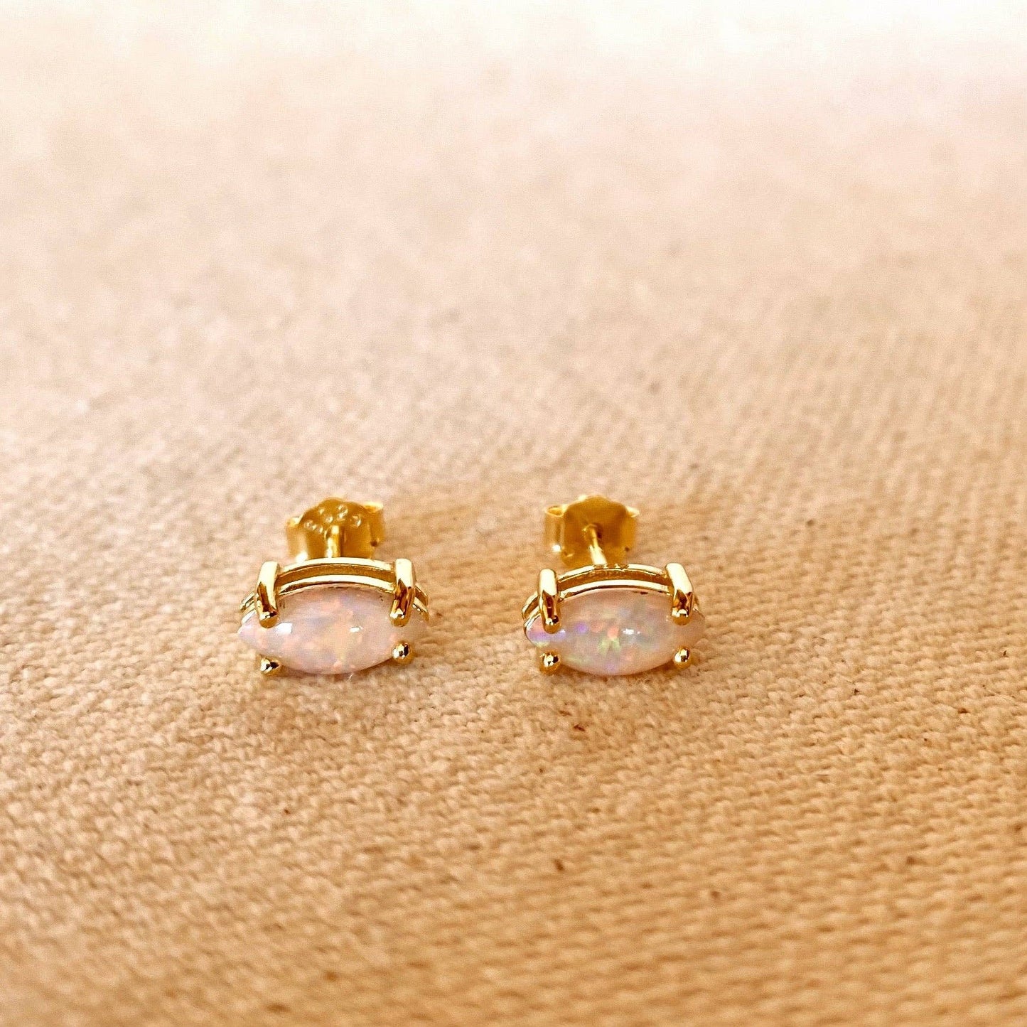 18k Gold Vermeil Opal Stud - MADE BY YEN