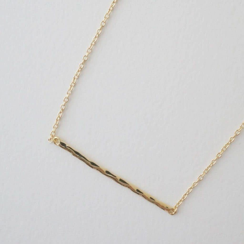 Hammered Classic Bar Necklace - MADE BY YEN