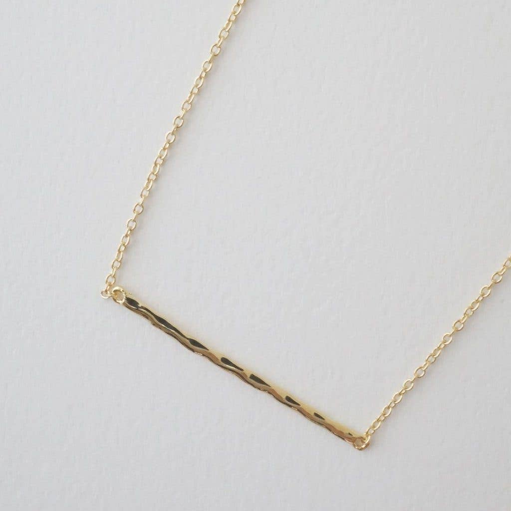 Hammered Classic Bar Necklace