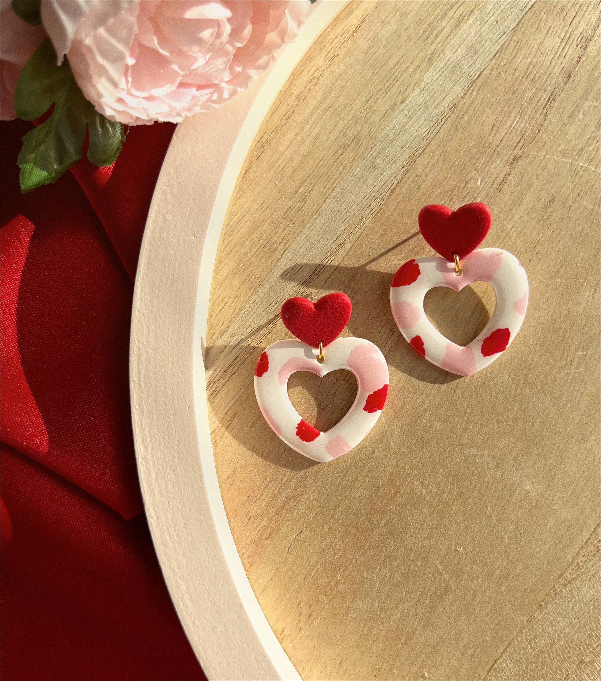 V-Day Hearts | Handmade Clay Earrings - MADE BY YEN