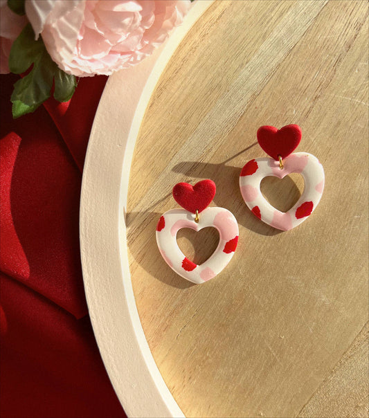 V-Day Hearts | Handmade Clay Earrings