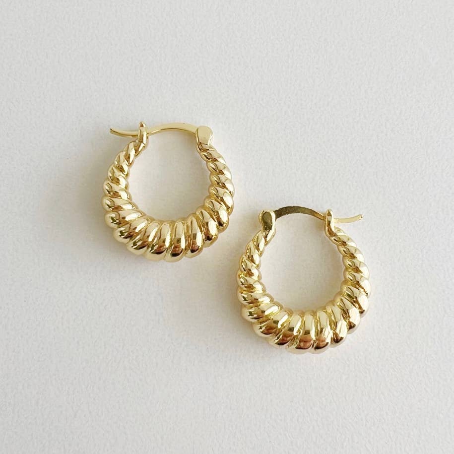 Endless Weekend Croissant Twist Hoops - MADE BY YEN