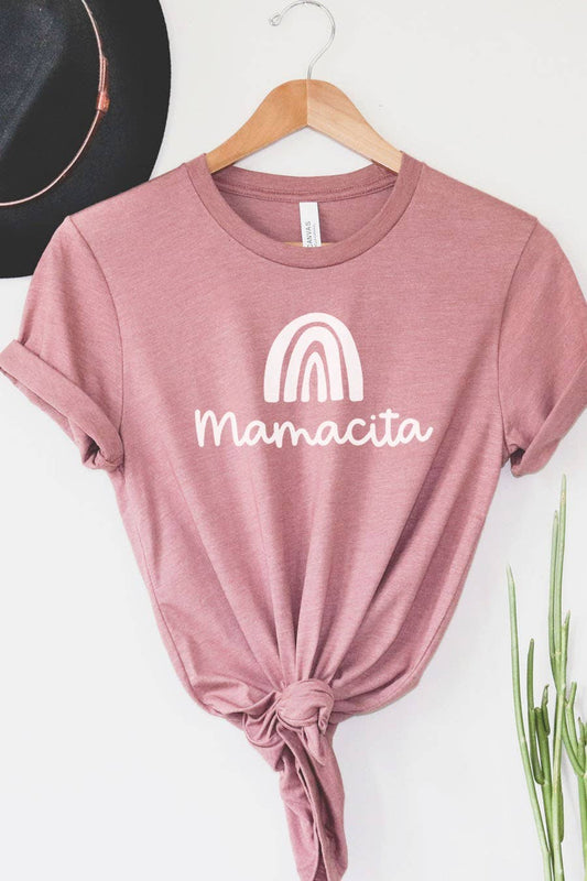 Camiseta con gráfico de arcoíris de Mamacita