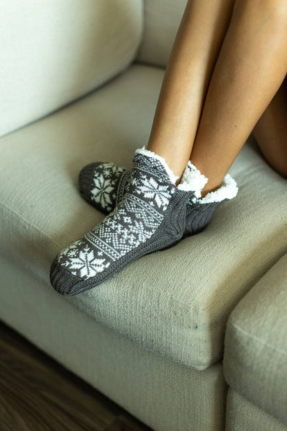 The Harmony Gray Snowflakes Socks