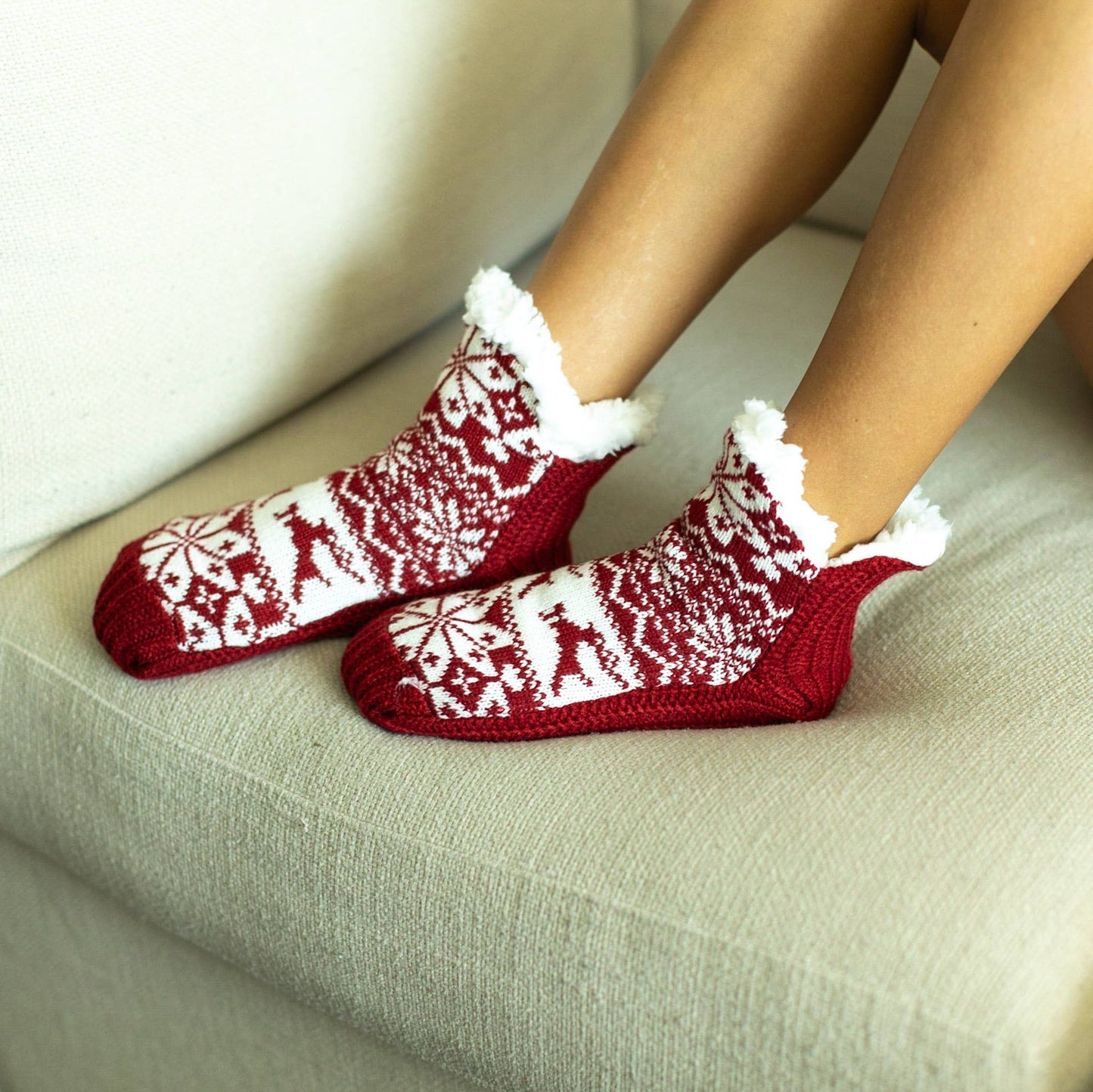 The Harmony Red Reindeer Socks - MADE BY YEN