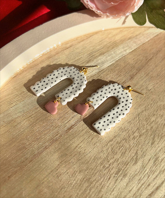 Polka Love | Handmade Clay Earrings