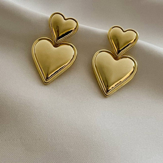 Valentina Heart Earrings |Gold