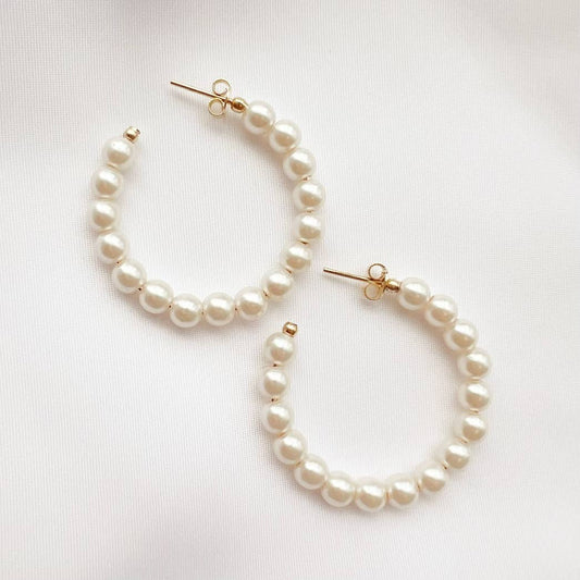 Ocean Ave Pearl Hoops