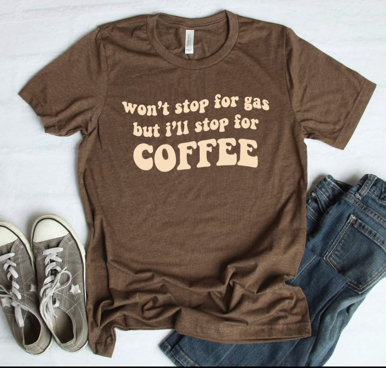 Only stops for coffee tee - MADE BY YEN